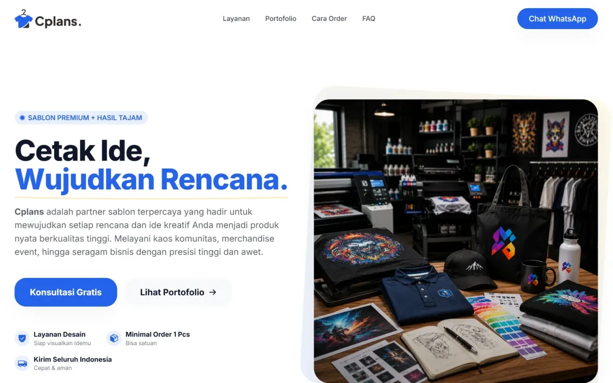 Screenshot website Cplans