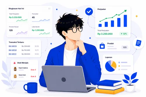 DigiKasir dashboard mockup